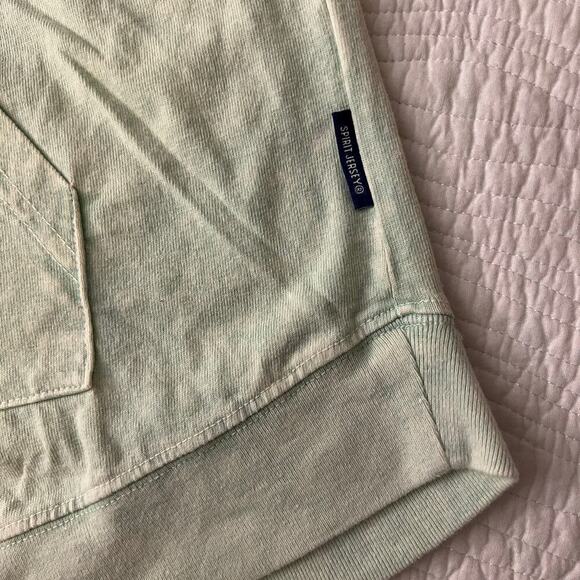 Spirit Jersey NEW Unisex XS/S/M Oversized Acid Dye Hooded Tee Long Sleeve Green - Picture 5 of 8